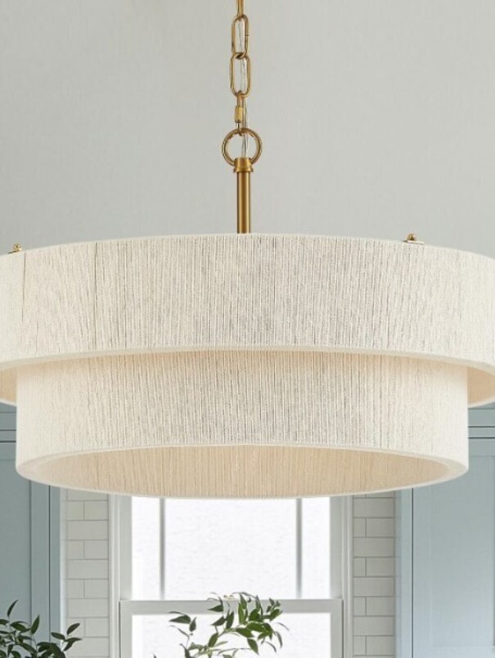 20”Hand Woven Rattan Chandelier Boho Pendant Light